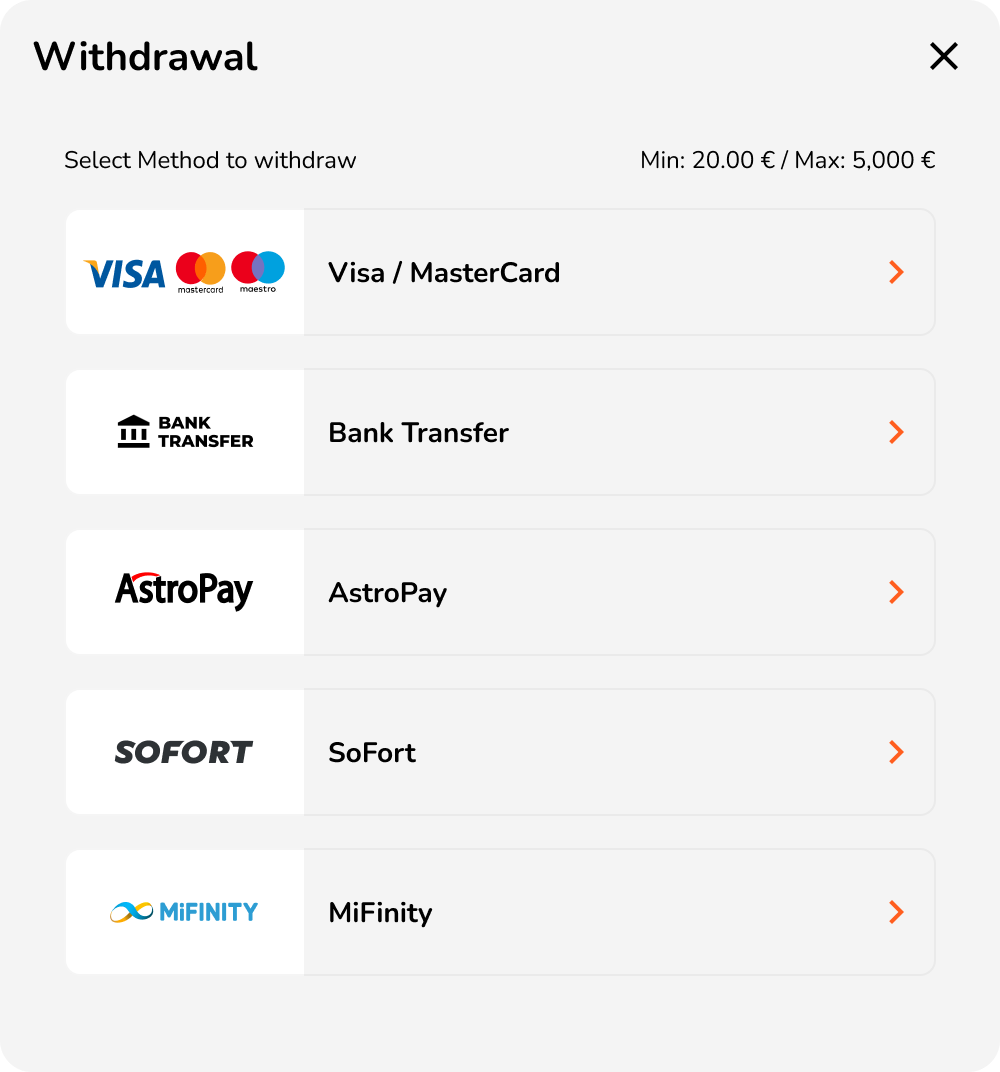 Kwikky Casino wallet popup showing the withdraw tab